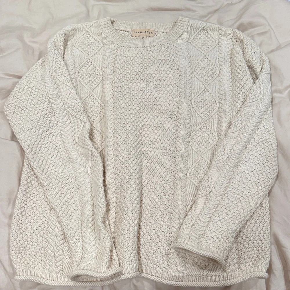 Tradlands 100% Cotton Sweater in Cream - Picture 1 of 6